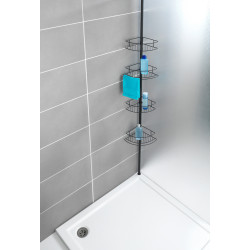 Étagère de douche d'angle télescopique Dolcedo noir mat WENKO