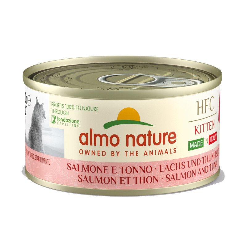 Boîte de pâtée pour chaton Almo Nature Saumon et Thon 0,07 kg