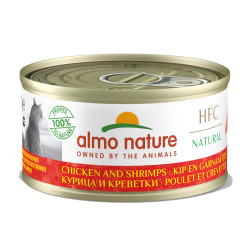 Boîte de pâtée pour chat Almo Nature Poulet et Crevettes 0,07 kg