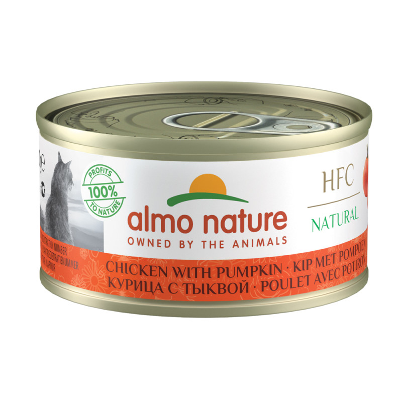 Boîte de pâtée pour chat Almo Nature Poulet et Potiron 0,07 kg