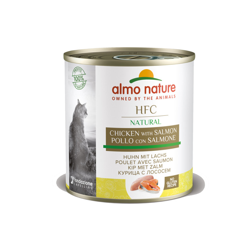 Boîte de pâtée pour chat Almo Nature Poulet et Saumon 0,28 kg