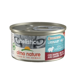 Boîte de pâtée pour chat Aide urinaire Holistic Almo Nature Mousse Canard 0,085 kg