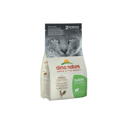 Sac de croquettes pour chat anti-boules de poils Holistic Almo Nature Poulet et Riz 0,4 kg