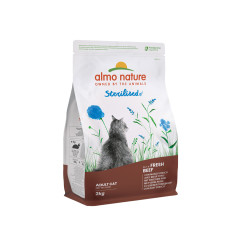 Sac de croquettes pour chat stérilisé Holistic Almo Nature Boeuf et Riz 2 kg