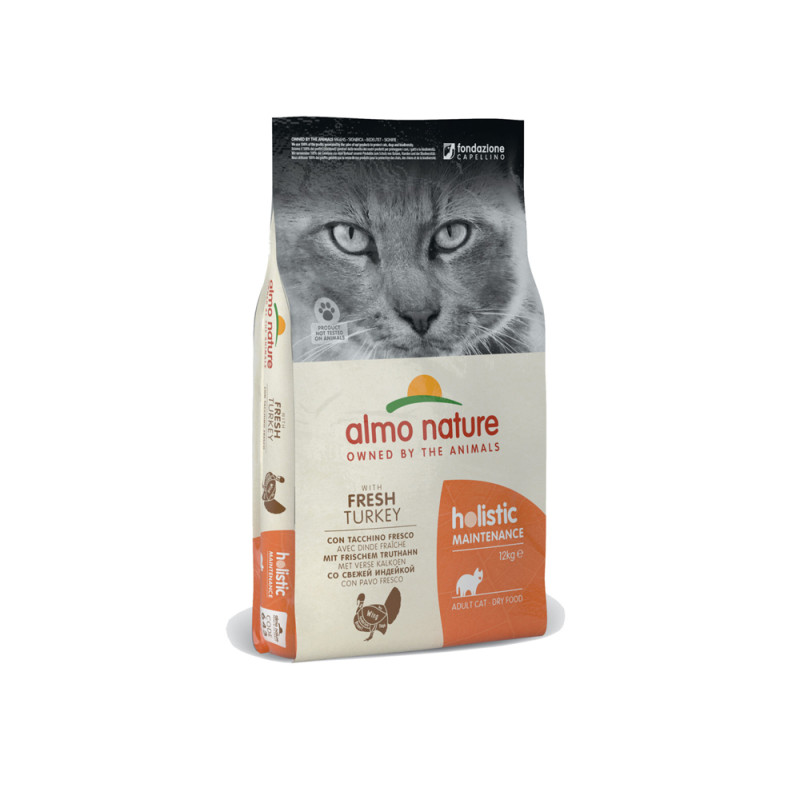 Sac de croquettes pour chat Holistic Almo Nature Dinde et Riz 12 kg