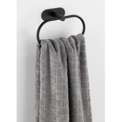 Porte-serviette anneau Turbo-Loc Orea noir mat WENKO