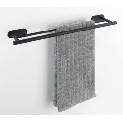 Porte-serviette Turbo-Loc Orea Duo noir mat 60 cm WENKO