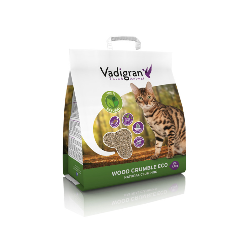 Litière pour chat 100% naturelle Wood Crumble 10 L