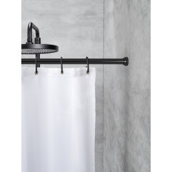 Barre de rideau de douche télescopique noir 110-185 cm WENKO