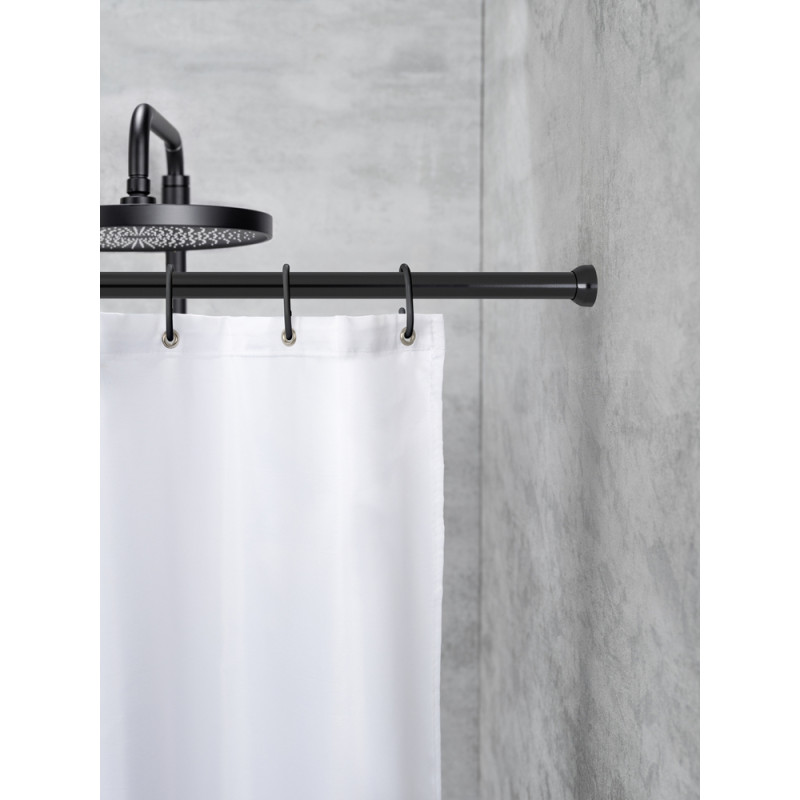Barre de rideau de douche télescopique noir 110-185 cm WENKO