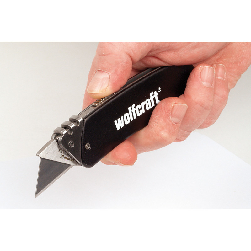 Couteau de poche à lame rétractable 52 mm WOLFCRAFT Couteau de poche à lame rétractable 52 mm WOLFCRAFT