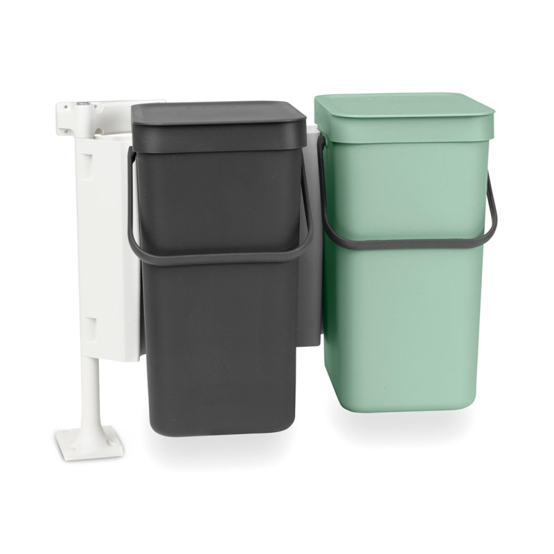 Poubelle de tri à encastrer Sort&Go verte et grise 2 x 12 L BRABANTIA