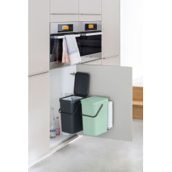 Poubelle de tri à encastrer Sort&Go verte et grise 2 x 12 L BRABANTIA