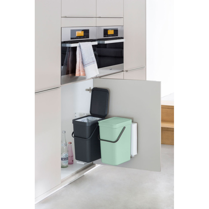 Poubelle de tri à encastrer Sort&Go verte et grise 2 x 12 L BRABANTIA