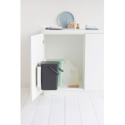 Poubelle de tri à encastrer Sort&Go verte et grise 2 x 12 L BRABANTIA