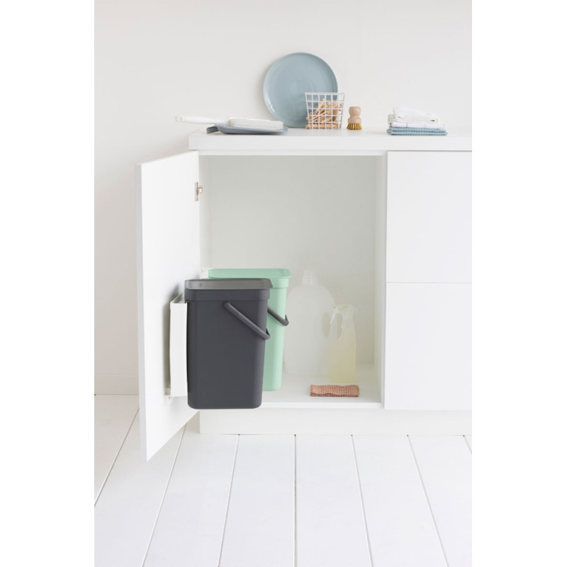 Poubelle de tri à encastrer Sort&Go verte et grise 2 x 12 L BRABANTIA