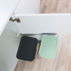 Poubelle de tri à encastrer Sort&Go verte et grise 2 x 12 L BRABANTIA