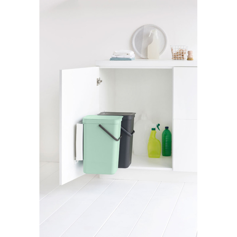 Poubelle de tri à encastrer Sort&Go verte et grise 2 x 16 L BRABANTIA
