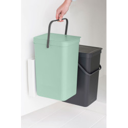 Poubelle de tri à encastrer Sort&Go verte et grise 2 x 16 L BRABANTIA