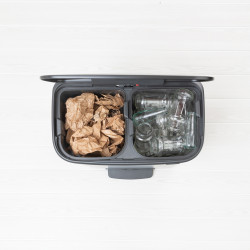 Poubelle de tri à pédale Bo noire 2 x 30 L BRABANTIA Poubelle de tri à pédale Bo noire 2 x 30 L BRABANTIA