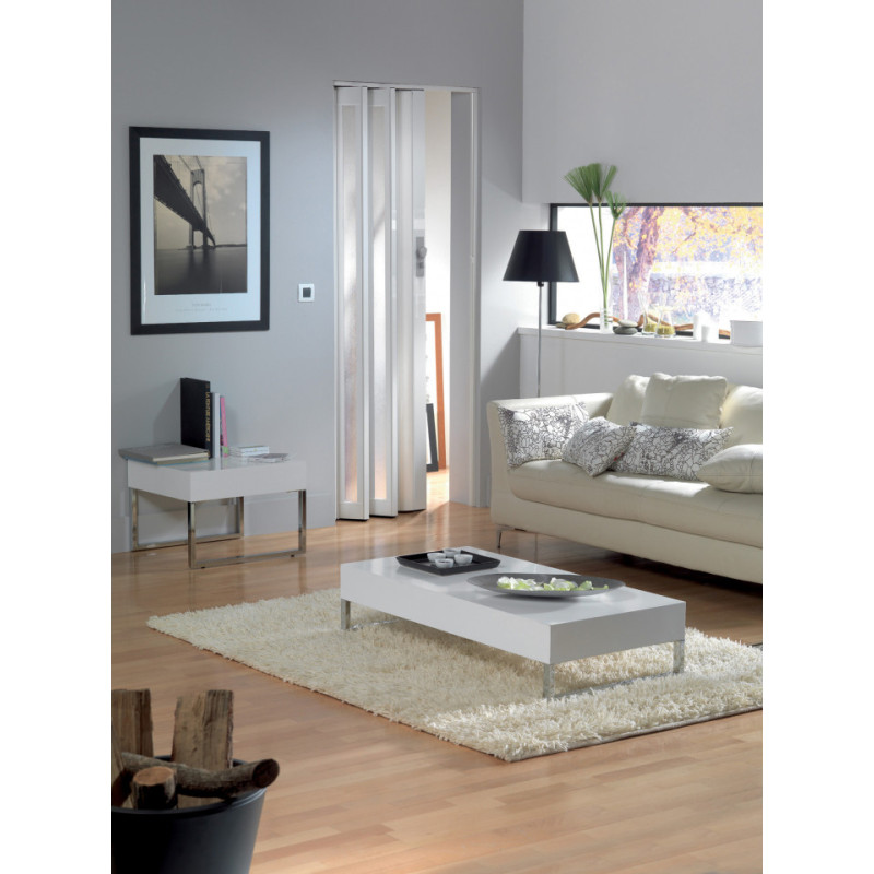 Porte accordéon Larya blanche - Élégance et Fonctionnalité | GROSFILLEX Porte accordéon Larya blanche - Élégance et Fonctionnalité | GROSFILLEX