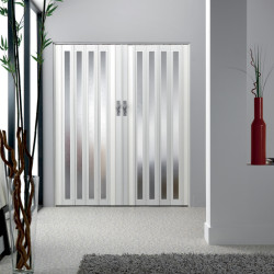 Porte accordéon Larya blanche - Élégance et Fonctionnalité | GROSFILLEX Porte accordéon Larya blanche - Élégance et Fonctionnalité | GROSFILLEX