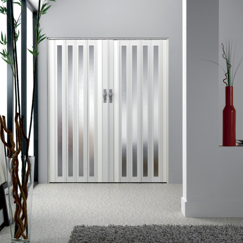 Porte accordéon Larya blanche - Élégance et Fonctionnalité | GROSFILLEX Porte accordéon Larya blanche - Élégance et Fonctionnalité | GROSFILLEX