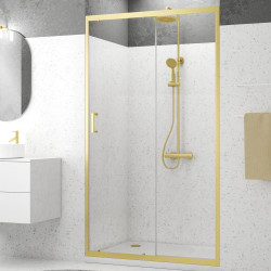 Porte de douche coulissante Factory Gold 120 x 200 cm AURLANE Porte de douche coulissante Factory Gold 120 x 200 cm AURLANE