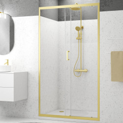 Porte de douche coulissante Factory Gold 120 x 200 cm AURLANE Porte de douche coulissante Factory Gold 120 x 200 cm AURLANE