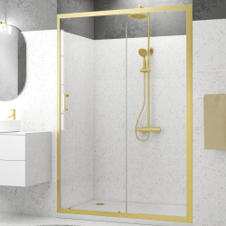 Porte de douche coulissante Factory Gold 140 x 200 cm AURLANE Porte de douche coulissante Factory Gold 140 x 200 cm AURLANE