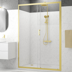 Porte de douche coulissante Factory Gold 140 x 200 cm AURLANE Porte de douche coulissante Factory Gold 140 x 200 cm AURLANE