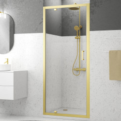 Porte de douche pivotante Factory Gold 90 x 200 cm AURLANE Porte de douche pivotante Factory Gold 90 x 200 cm AURLANE