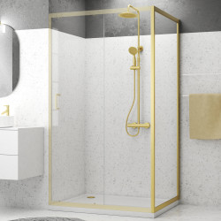 Paroi de douche fixe Factory Gold 90 x 200 cm AURLANE Paroi de douche fixe Factory Gold 90 x 200 cm AURLANE