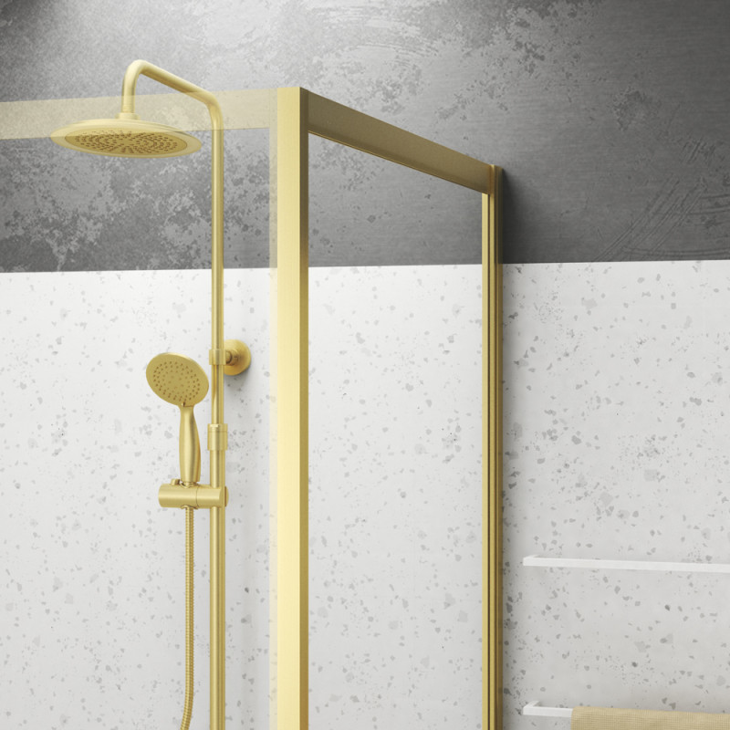 Paroi de douche fixe Factory Gold 90 x 200 cm AURLANE Paroi de douche fixe Factory Gold 90 x 200 cm AURLANE