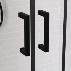 Paroi de douche à double porte coulissante Factor X noire 140 x 200 cm AURLANE Paroi de douche à double porte coulissante Factor X noire 140 x 200 cm AURLANE