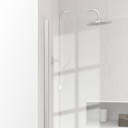 Paroi de douche transparente Parma 2 chrome 100 x 200 cm AURLANE Paroi de douche transparente Parma 2 chrome 100 x 200 cm AURLANE