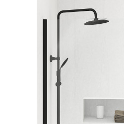 Paroi de douche transparente Parma 2 noire 100 x 200 cm AURLANE Paroi de douche transparente Parma 2 noire 100 x 200 cm AURLANE