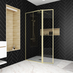 Paroi de douche avec volet Golden Edge 80 + 40 x 200 cm AURLANE