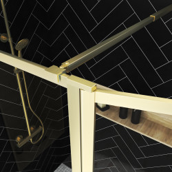 Paroi de douche avec volet Golden Edge 100 + 40 x 200 cm AURLANE Paroi de douche avec volet Golden Edge 100 + 40 x 200 cm AURLANE