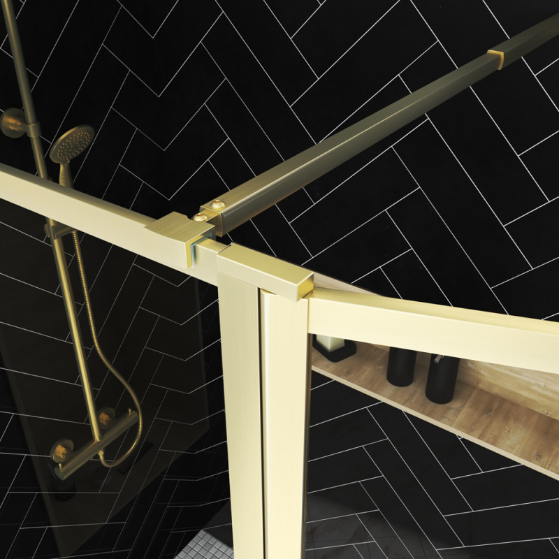 Paroi de douche avec volet Golden Edge 100 + 40 x 200 cm AURLANE Paroi de douche avec volet Golden Edge 100 + 40 x 200 cm AURLANE