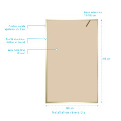Paroi de douche verre brun Golden Edge 120 x 200 cm AURLANE Paroi de douche verre brun Golden Edge 120 x 200 cm AURLANE