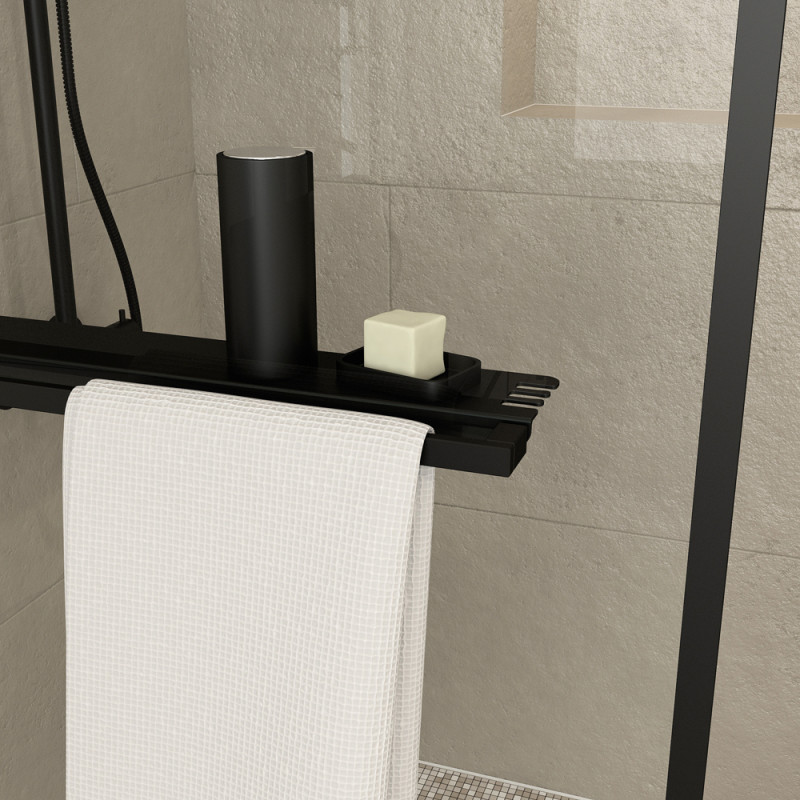 Paroi de douche Dark Edge Shelf 100 x 200 cm AURLANE Paroi de douche Dark Edge Shelf 100 x 200 cm AURLANE