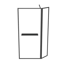 Paroi de douche avec volet Dark Edge Shelf 90 + 40 x 200 cm AURLANE Paroi de douche avec volet Dark Edge Shelf 90 + 40 x 200 cm AURLANE