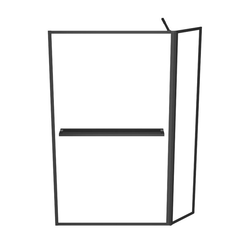 Paroi de douche avec volet Dark Edge Shelf 120 + 40 x 200 cm AURLANE Paroi de douche avec volet Dark Edge Shelf 120 + 40 x 200 cm AURLANE