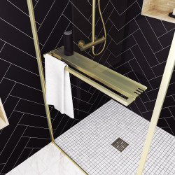 Paroi de douche Golden Edge Shelf 90 x 200 cm AURLANE Paroi de douche Golden Edge Shelf 90 x 200 cm AURLANE