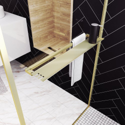 Paroi de douche Golden Edge Shelf 90 x 200 cm AURLANE Paroi de douche Golden Edge Shelf 90 x 200 cm AURLANE