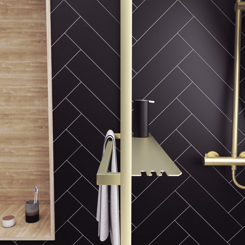 Paroi de douche Golden Edge Shelf 90 x 200 cm AURLANE Paroi de douche Golden Edge Shelf 90 x 200 cm AURLANE