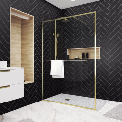 Paroi de douche Golden Edge Shelf 140 x 200 cm AURLANE