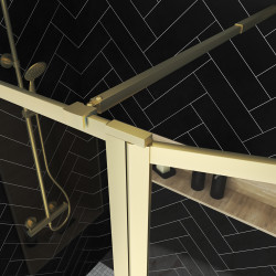 Paroi de douche avec volet Golden Edge Shelf 90 + 40 x 200 cm AURLANE Paroi de douche avec volet Golden Edge Shelf 90 + 40 x 200 cm AURLANE