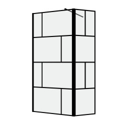 Paroi de douche avec volet Bricks noir 80 + 40 x 195 cm AURLANE Paroi de douche avec volet Bricks noir 80 + 40 x 195 cm AURLANE